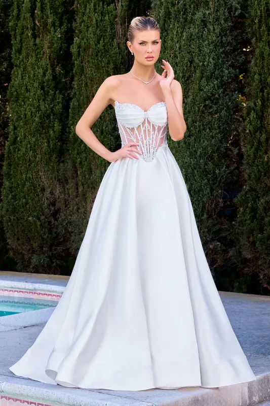 Cinderella Divine CD389W A-Line Evening Gown with Sweetheart Neckline sold by The Gown Galleria