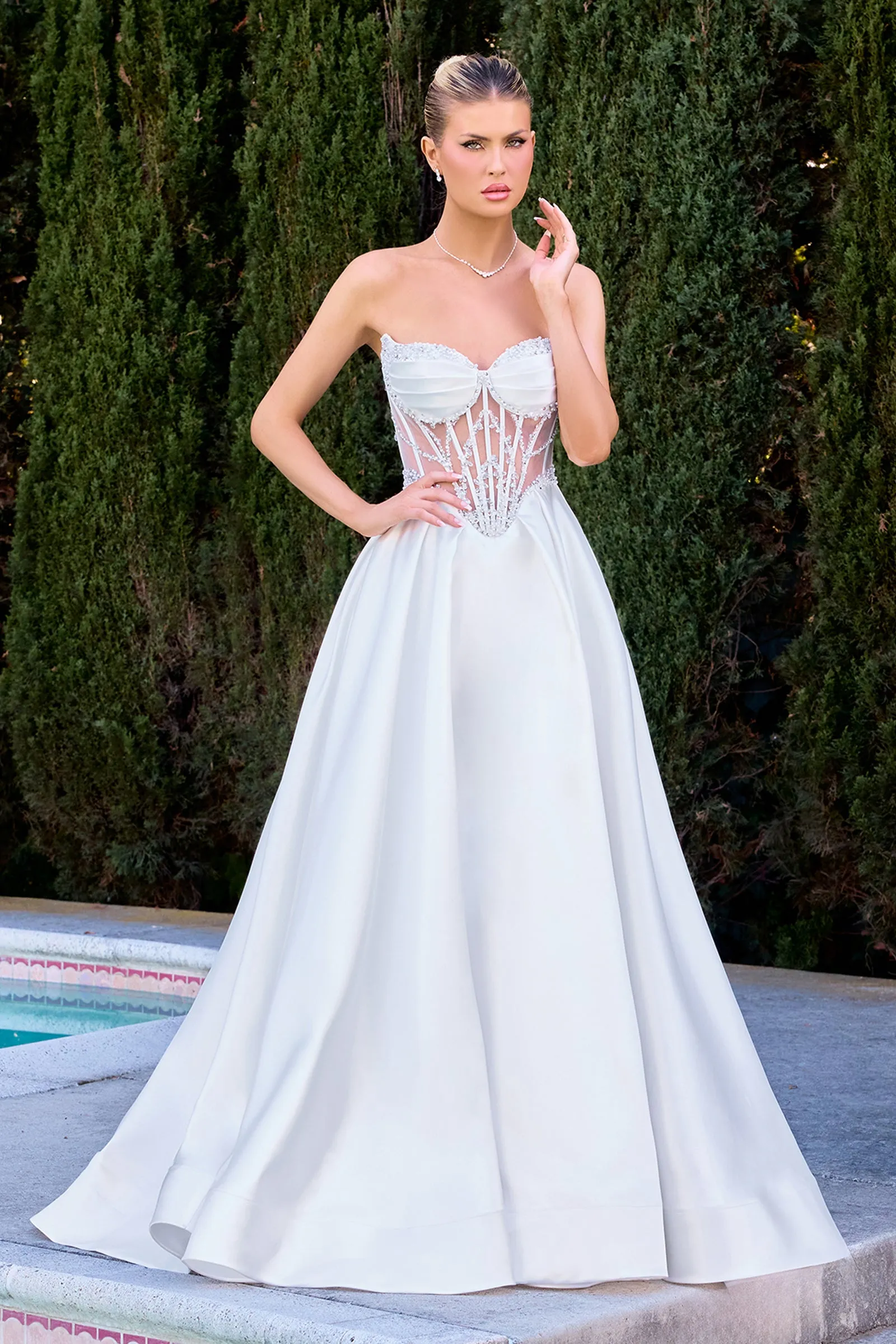 Cinderella Divine CD389W A-Line Evening Gown with Sweetheart Neckline sold by The Gown Galleria