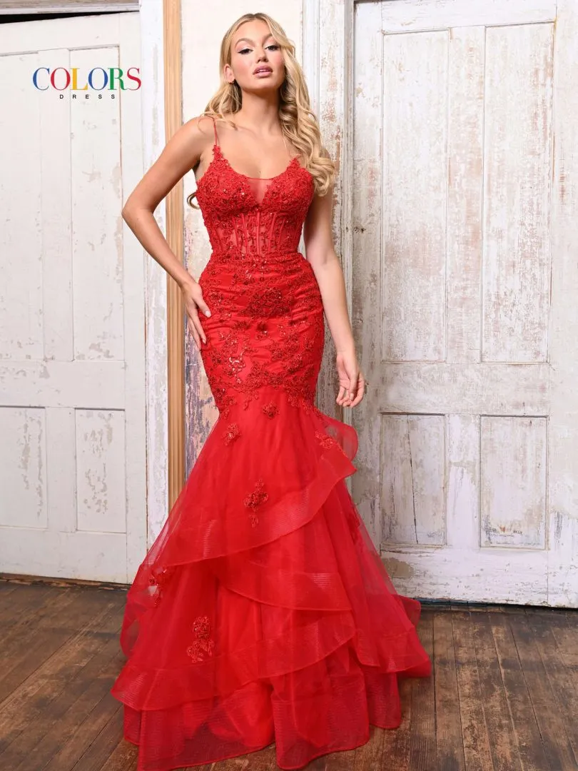 Colors Dress 2899 Prom Dress With Applique Trumpet Silhouette sold by The Gown Galleria product image thumbnail 3