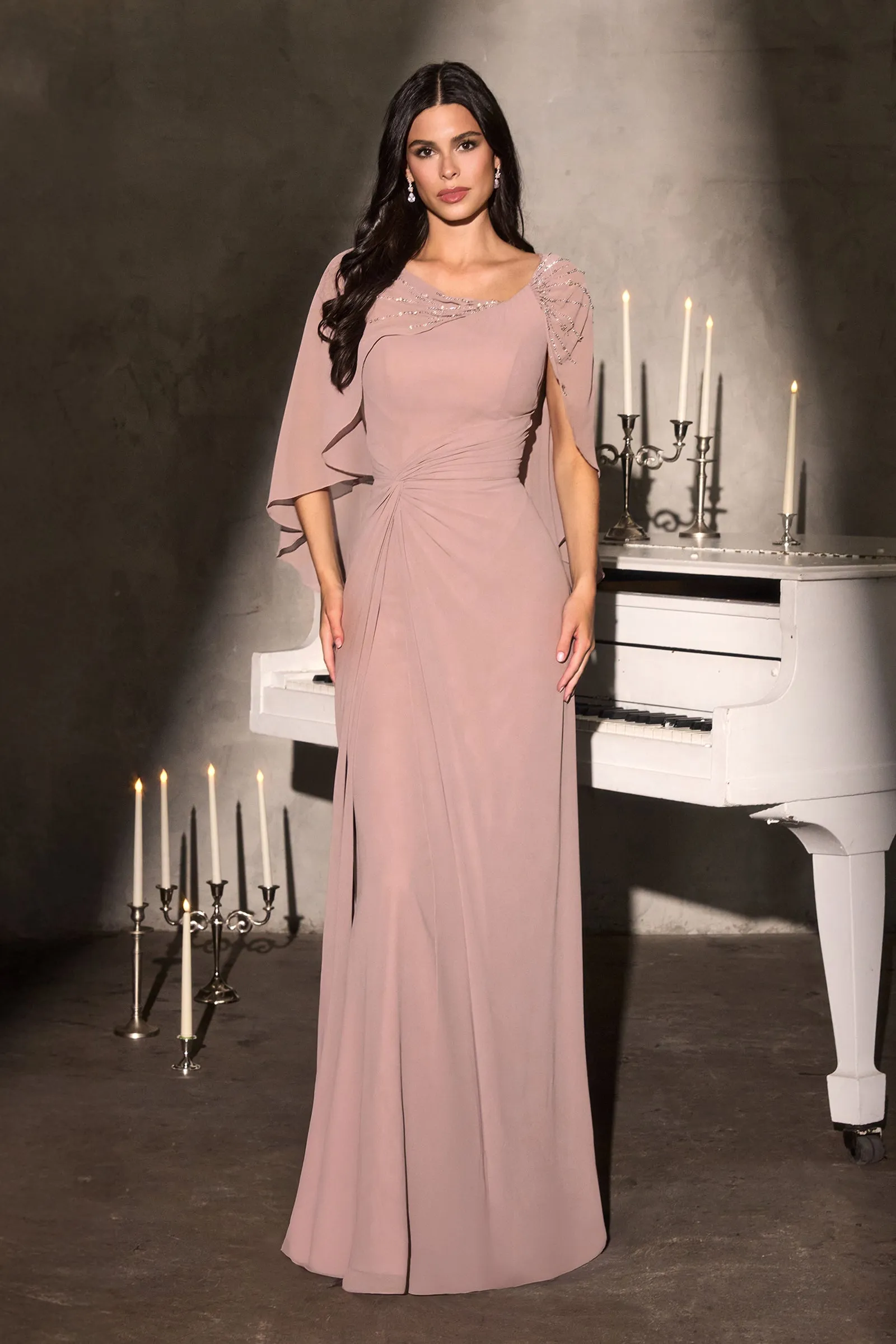 Cinderella Divine CR884 Evening Gown with Cape Sleeves sold by The Gown Galleria product image thumbnail 5