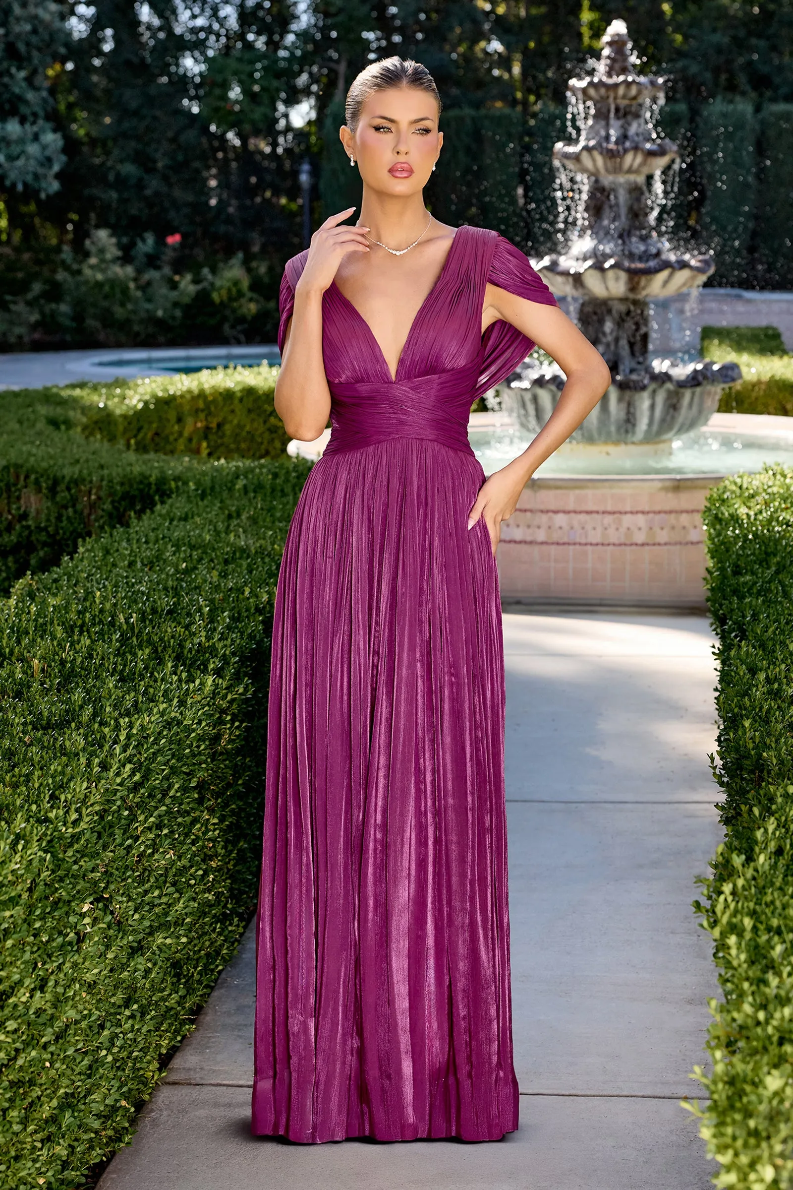 Cinderella Divine CD413 Evening Gown with Deep V-Neckline sold by The Gown Galleria product image thumbnail 4