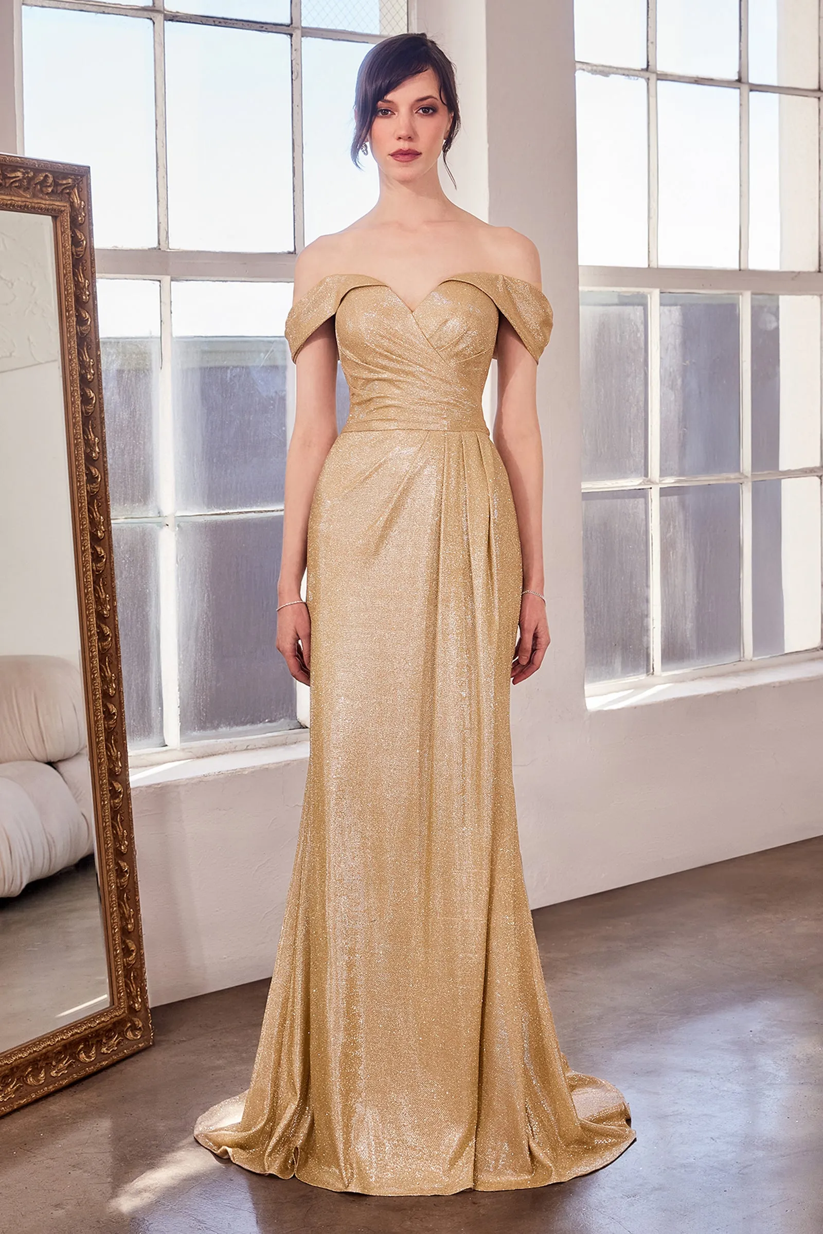 Amoris T605 Evening Gown Off-the-Shoulder Iridescent Fabric sold by The Gown Galleria product image thumbnail 4