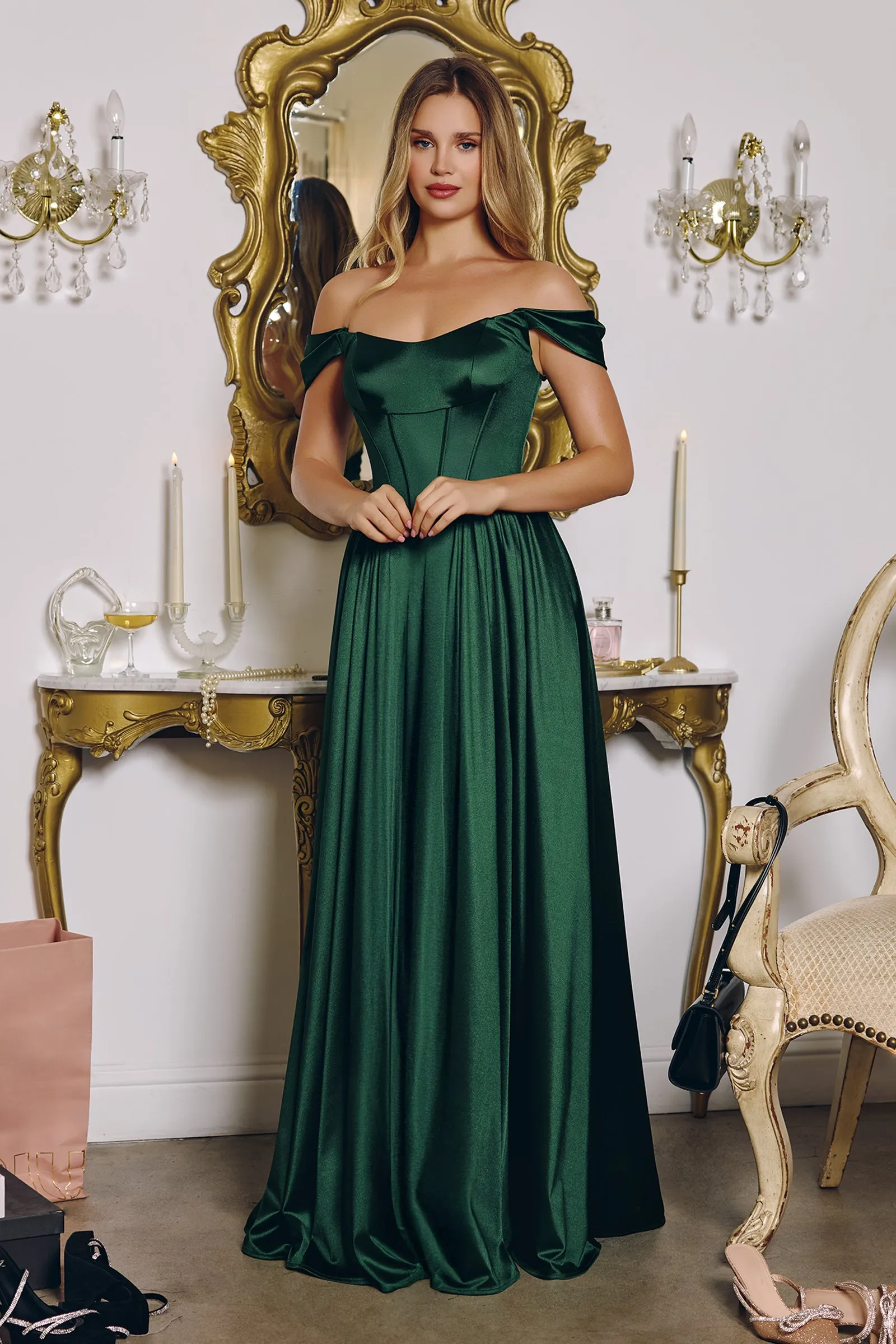 Amoris T612 A-Line Prom Dress with Strapless Bodice sold by The Gown Galleria product image thumbnail 2