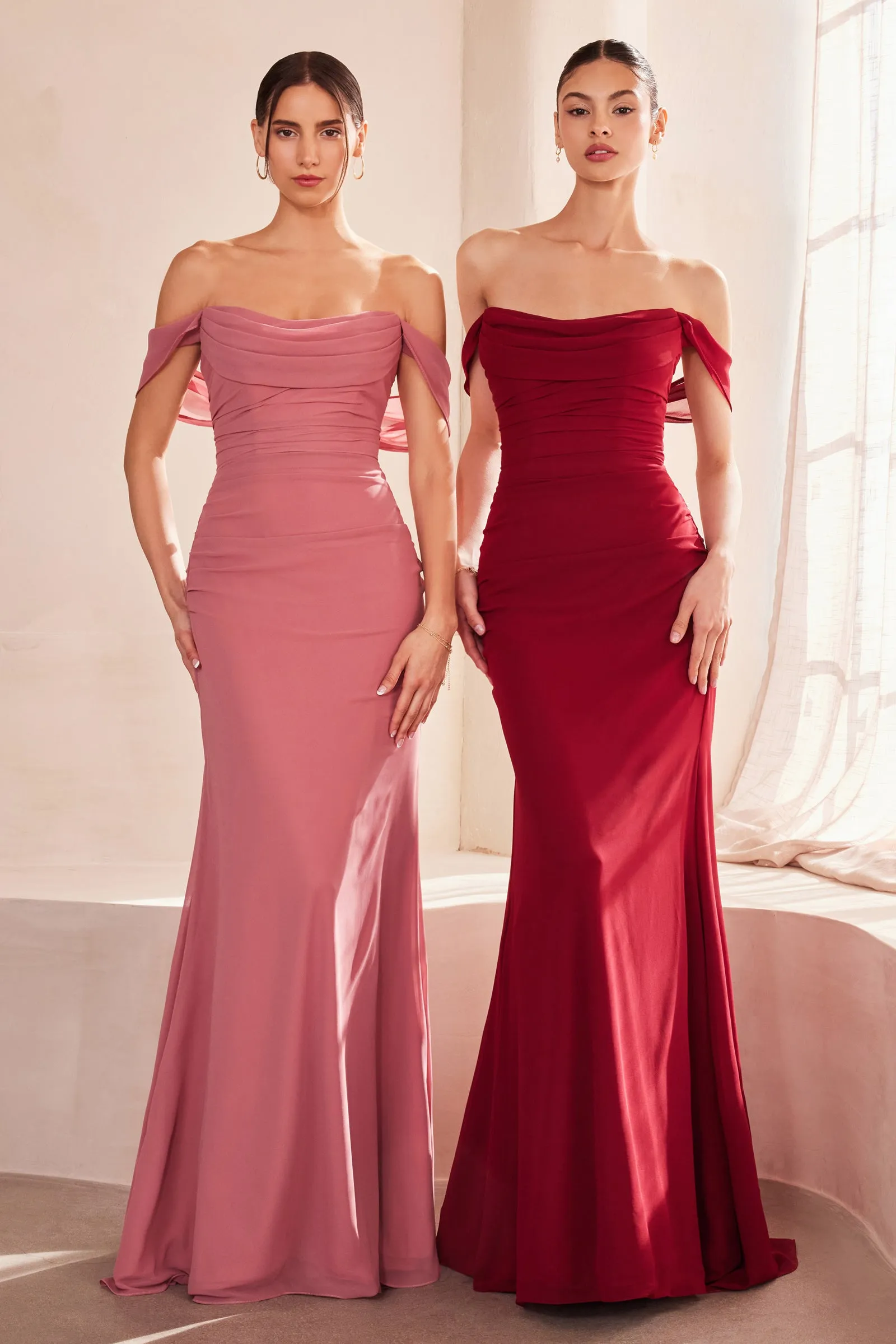 Amoris T705 Fitted Evening Gown with Off-the-Shoulder Neckline sold by The Gown Galleria product image thumbnail 2