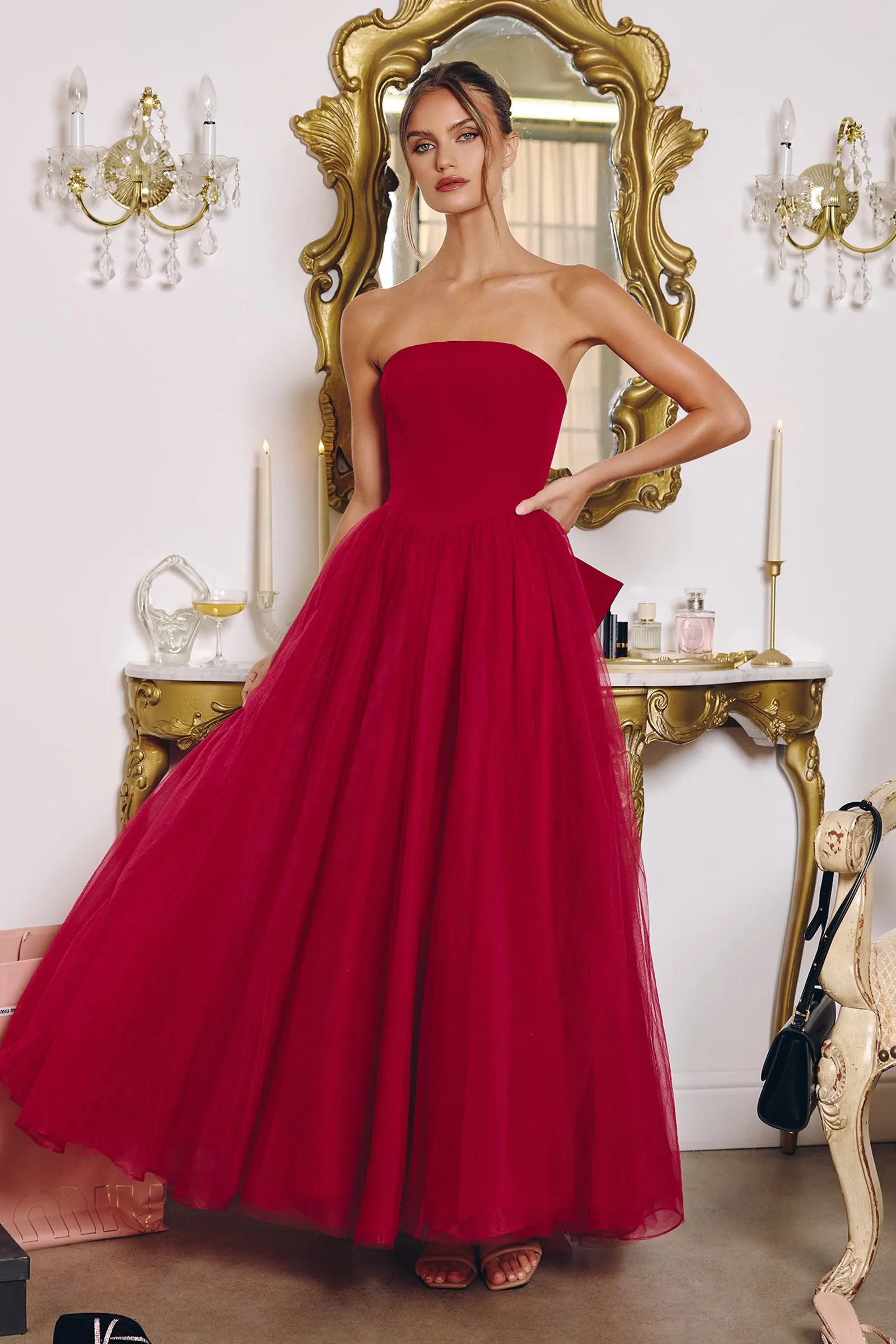 Amoris T712 A-Line Evening Gown with Strapless Bodice sold by The Gown Galleria product image thumbnail 2