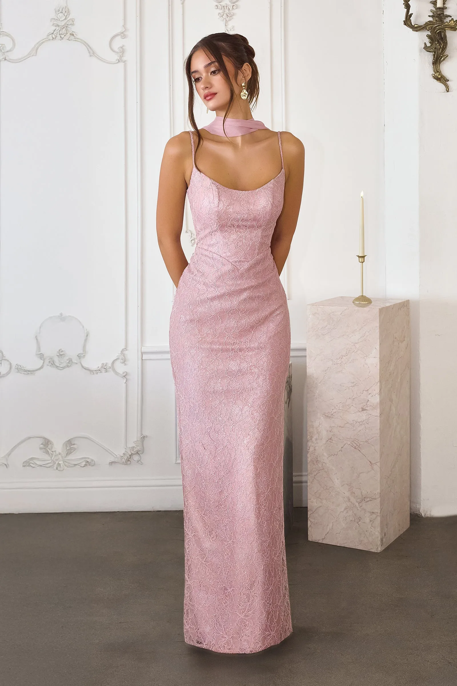 Amoris T725 Evening Gown with Fitted Lace Silhouette sold by The Gown Galleria product image thumbnail 4