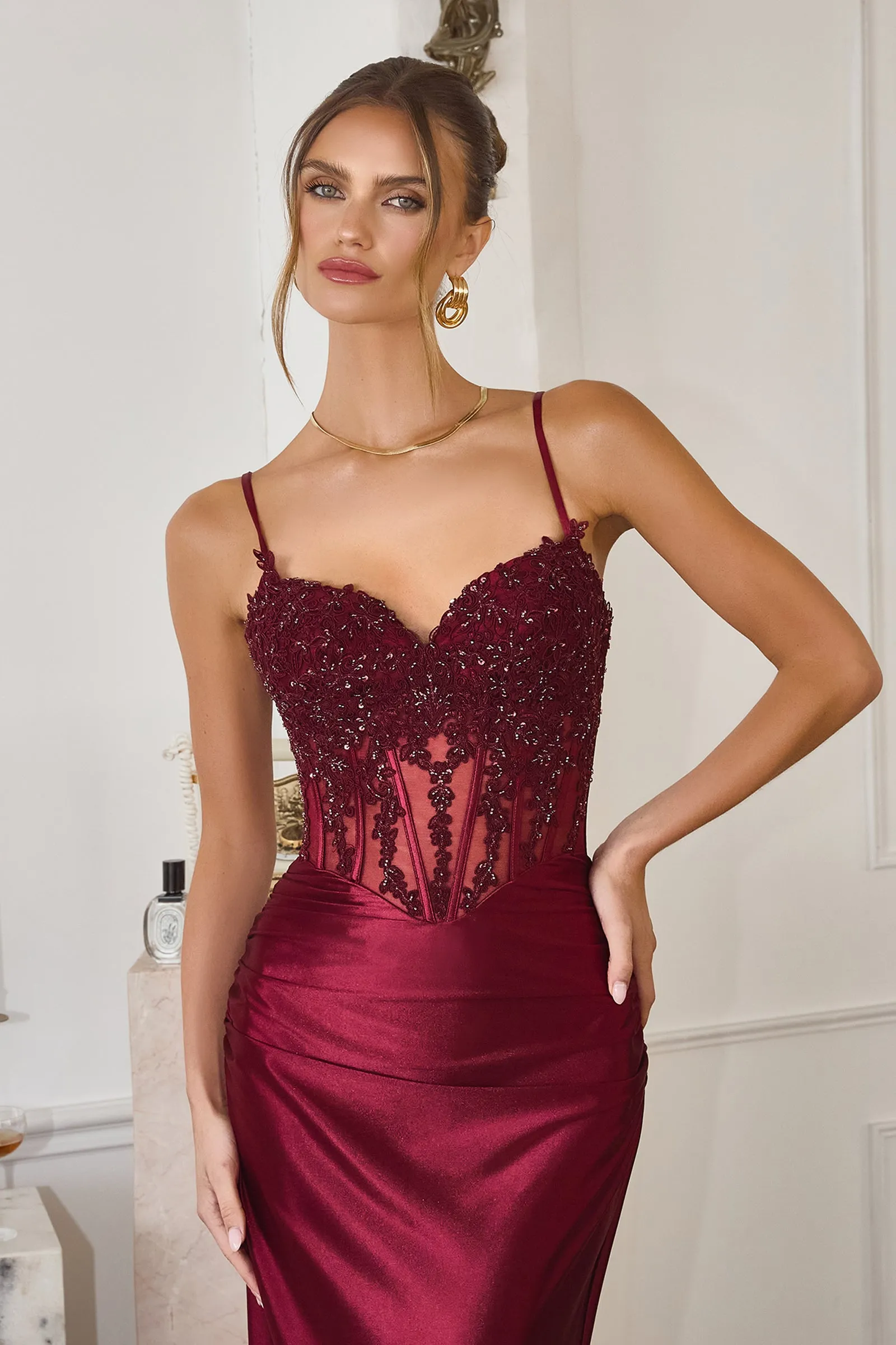 Amoris T819 Evening Gown with Sheer Corset Detailing sold by The Gown Galleria product image thumbnail 4