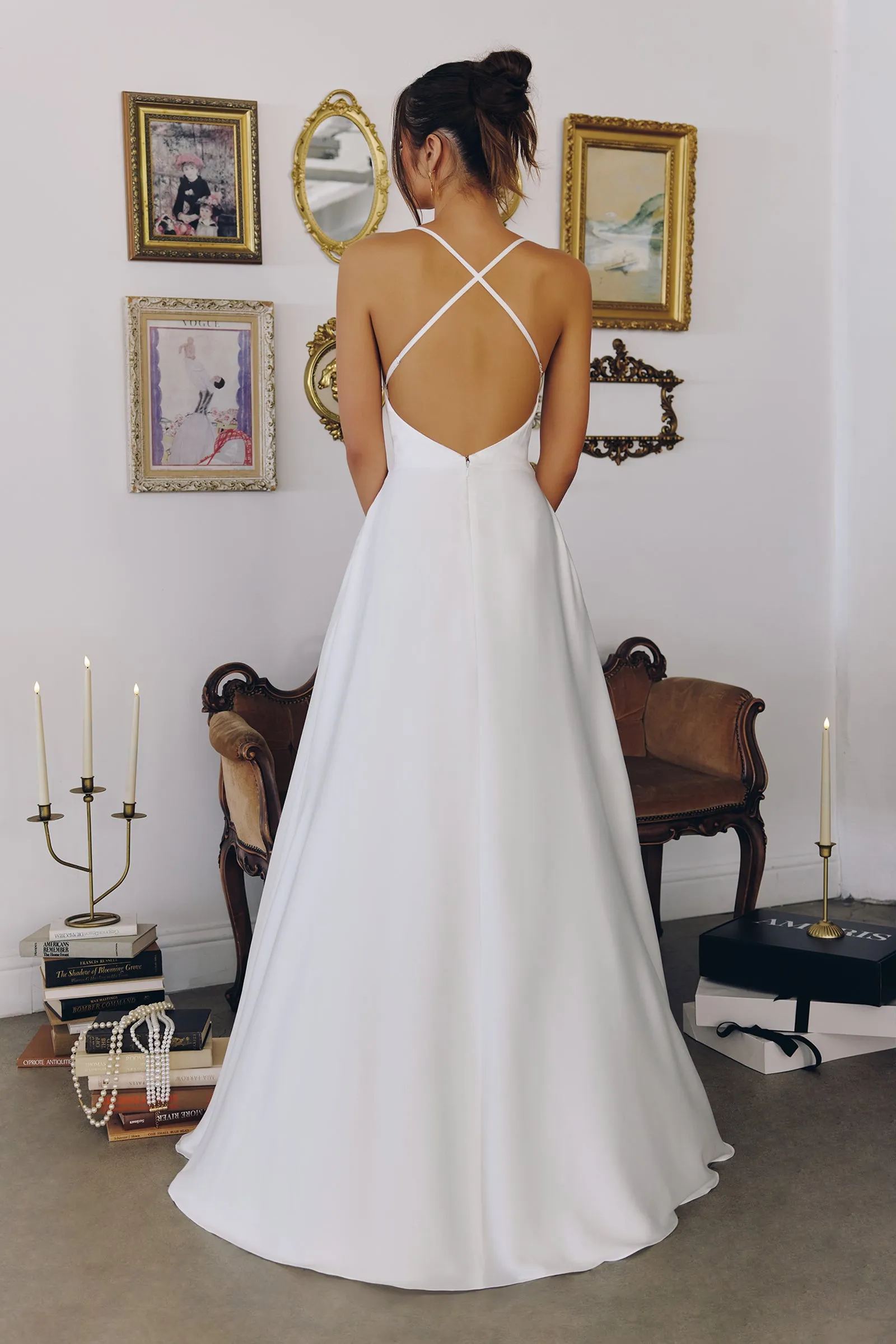 Amoris T714W Draped Cowl A-line Wedding Gown sold by The Gown Galleria product image thumbnail 3