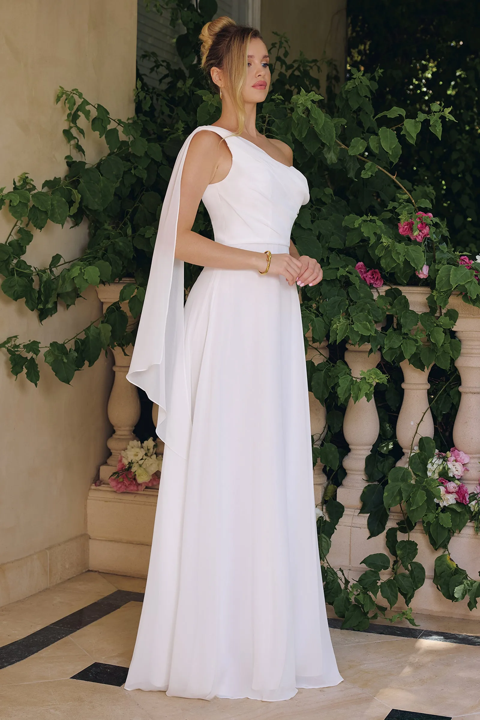 Amoris T716W One-Shoulder A-line Wedding Gown sold by The Gown Galleria product image thumbnail 3