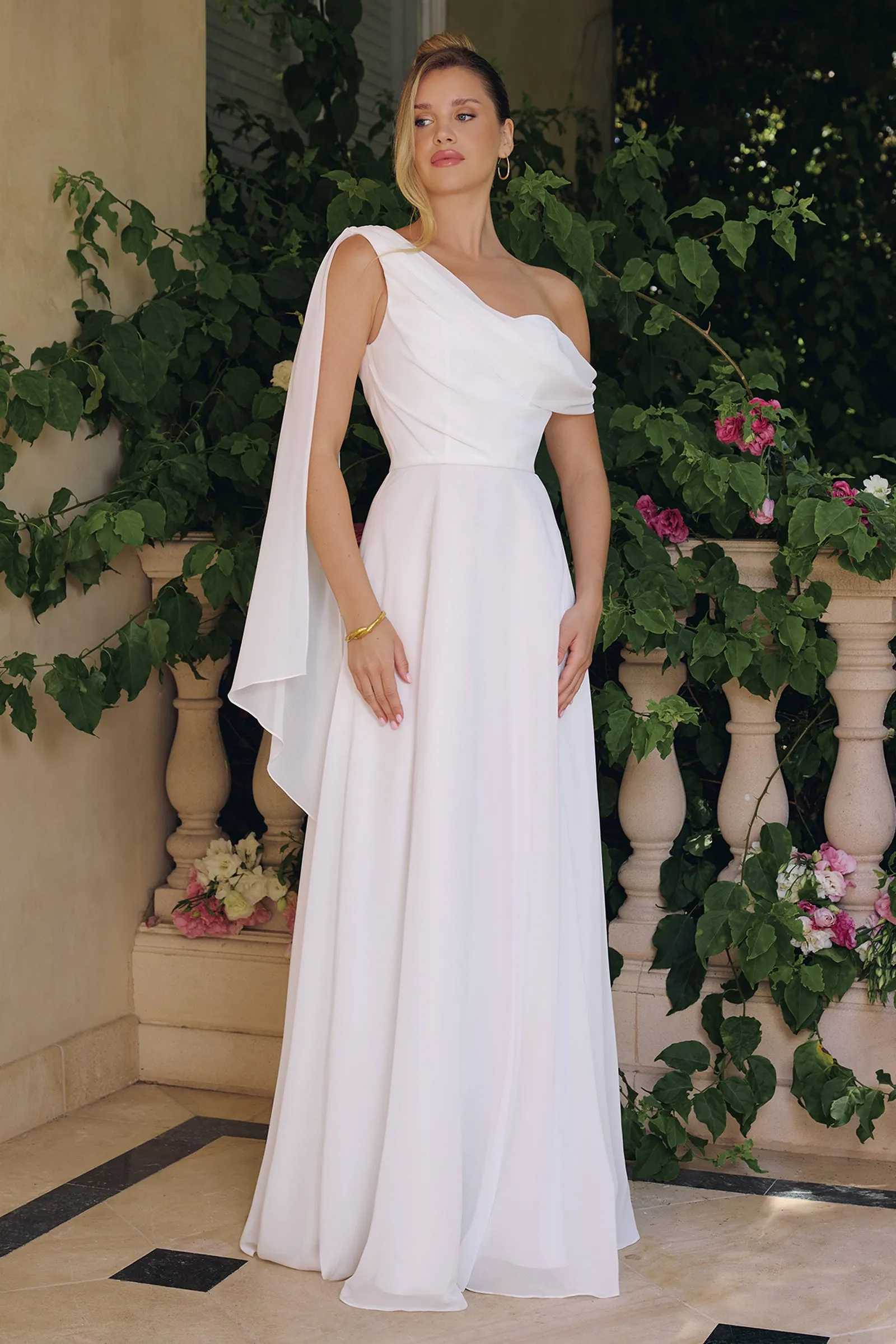 Amoris T716W One-Shoulder A-line Wedding Gown sold by The Gown Galleria