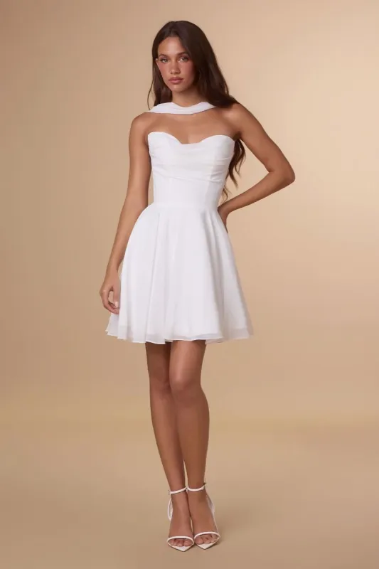 Amoris T709W Sweetheart Short Chiffon Homecoming Dress made by The Gown Galleria