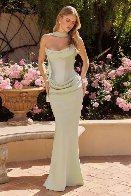 Amoris T732 Evening Gown with Softly Draped Neckline made by The Gown Galleria