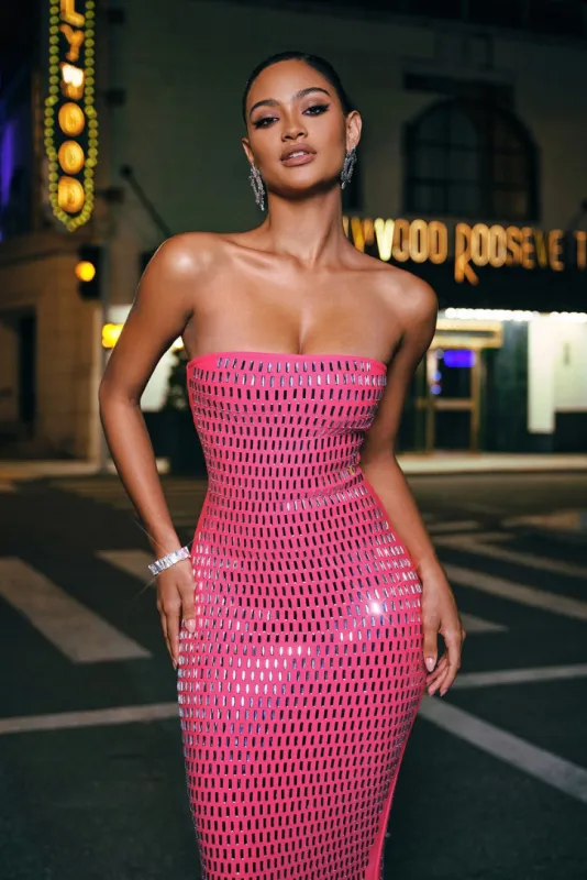 Jayne Sparkle Maxi- Pink sold by Angel Lane