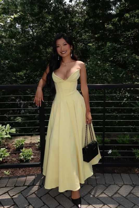 Katerina Corset Midi- Yellow sold by Angel Lane