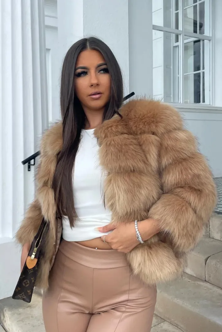 Vogue Faux Fur Coat- Caramel sold by Angel Lane product image thumbnail 2