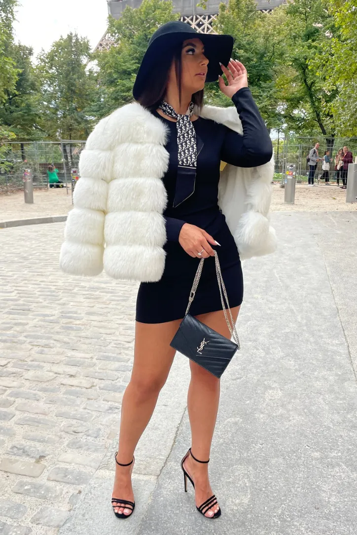 Vogue Faux Fur Coat- White sold by Angel Lane product image thumbnail 3