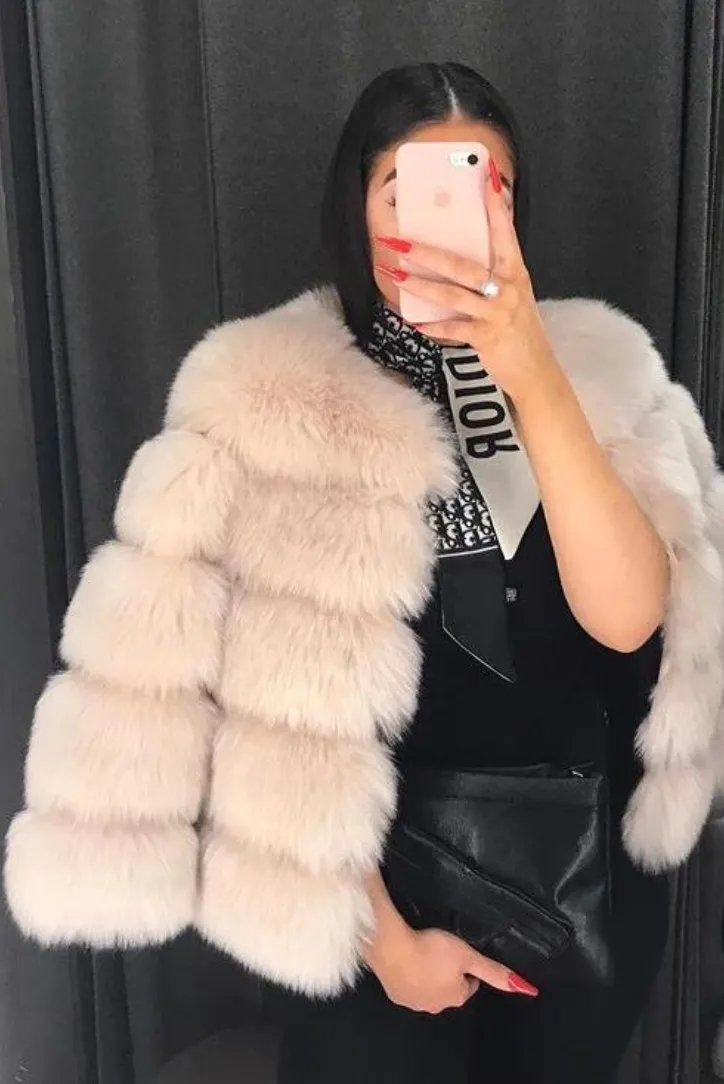 Vogue Faux Fur Coat- Beige sold by Angel Lane product image thumbnail 2