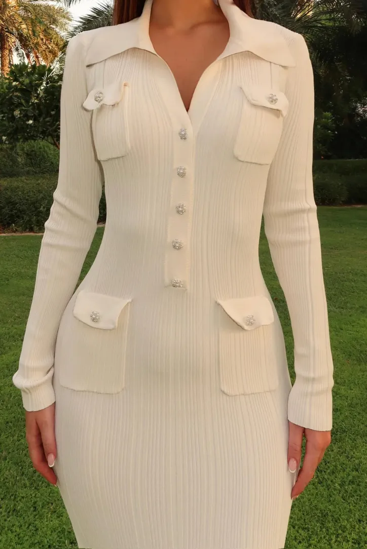 Yasmine Knit Maxi- White sold by Angel Lane product image thumbnail 4