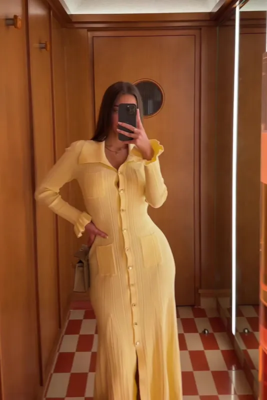 Yasmine Knit Maxi- Yellow sold by Angel Lane