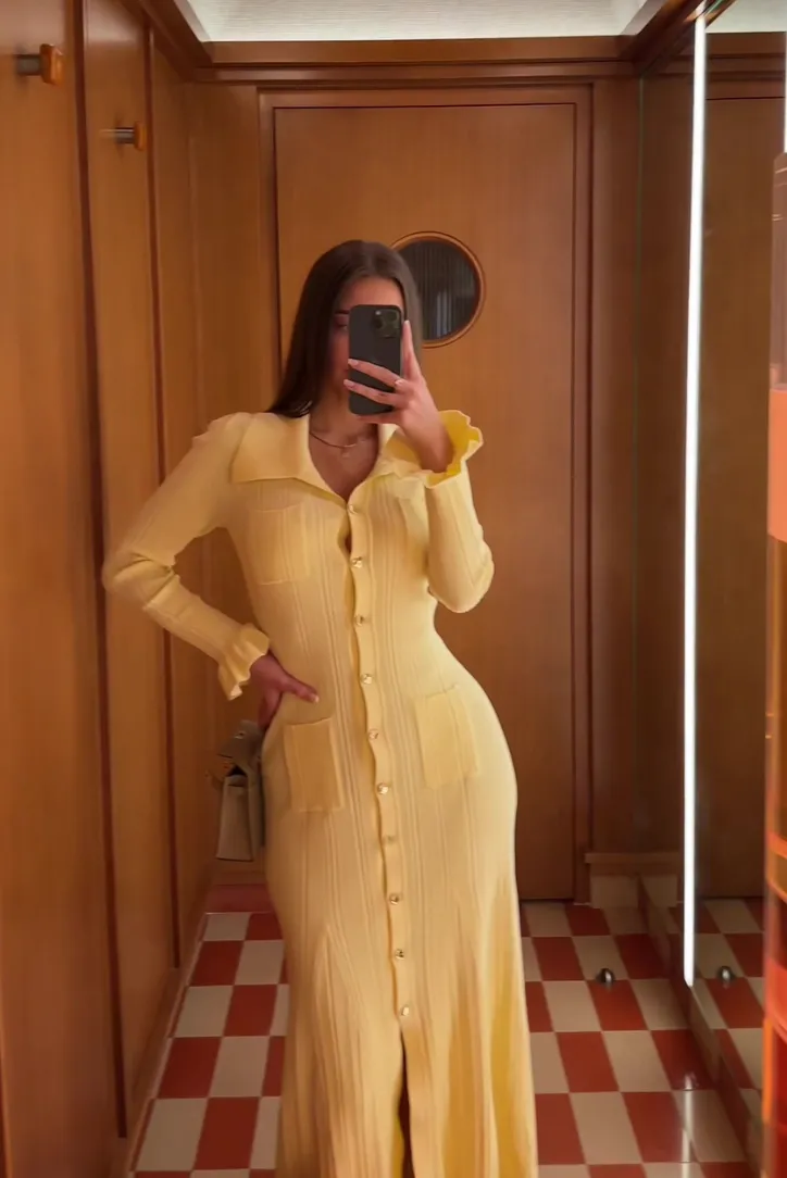 Yasmine Knit Maxi- Yellow sold by Angel Lane