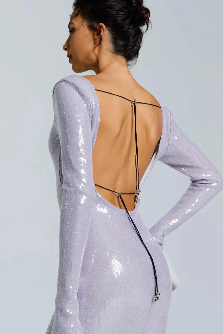 Hailey Sequins Midi- Lilac sold by Angel Lane product image thumbnail 4