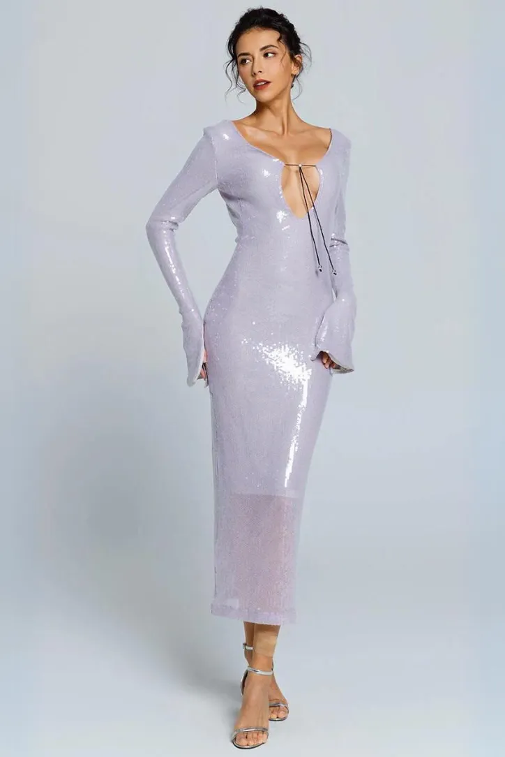 Hailey Sequins Midi- Lilac sold by Angel Lane product image thumbnail 5