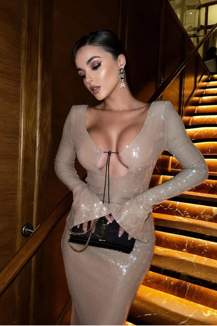 Hailey Sequins Midi- Champagne sold by Angel Lane product image thumbnail 2