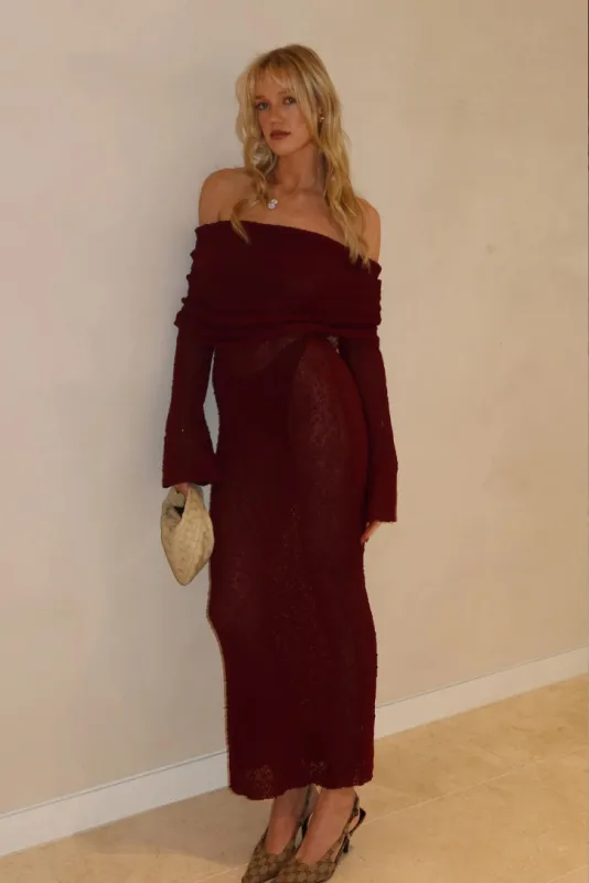 Layell Boucle Maxi- Crimson sold by Angel Lane