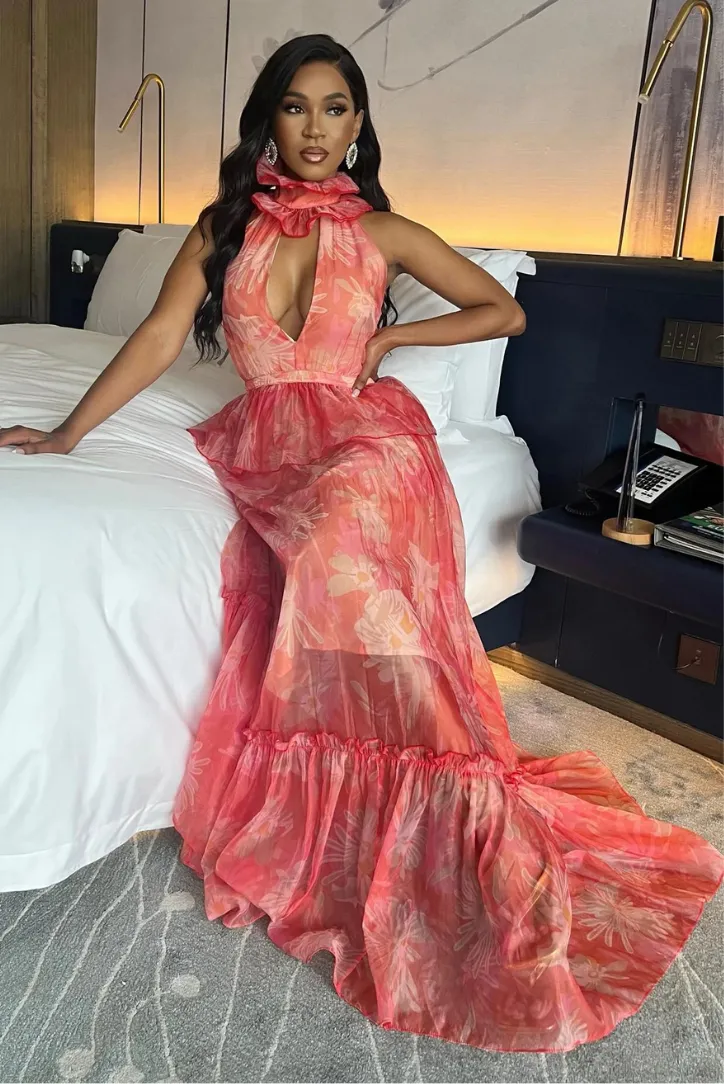 Anya Halterneck Maxi sold by Angel Lane