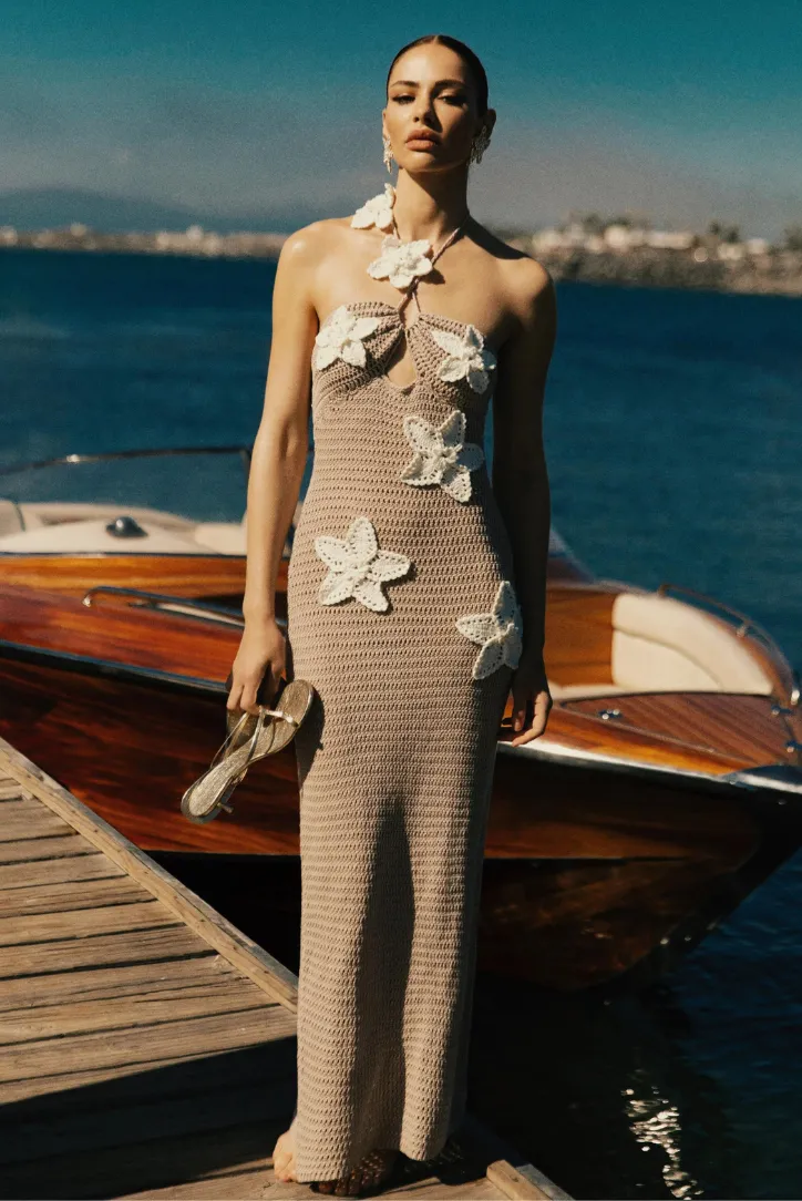 Kiara Crochet Maxi- Nude sold by Angel Lane