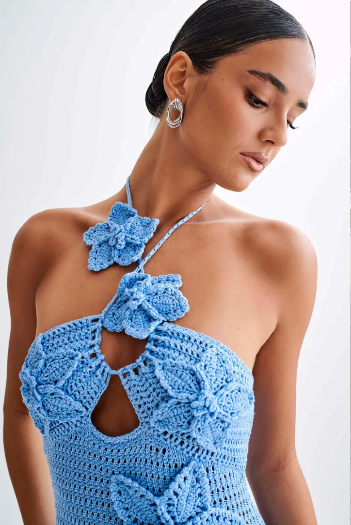Kiara Crochet Maxi- Blue sold by Angel Lane product image thumbnail 3