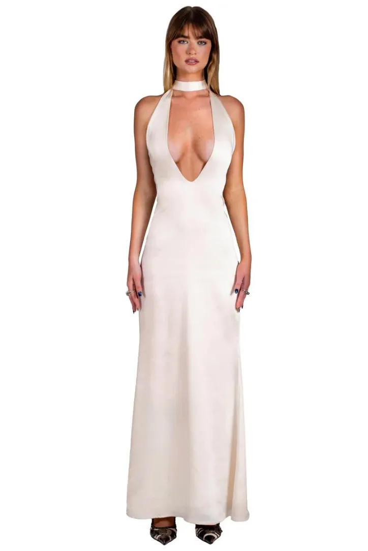 Karolina Satin Maxi- White sold by Angel Lane product image thumbnail 3
