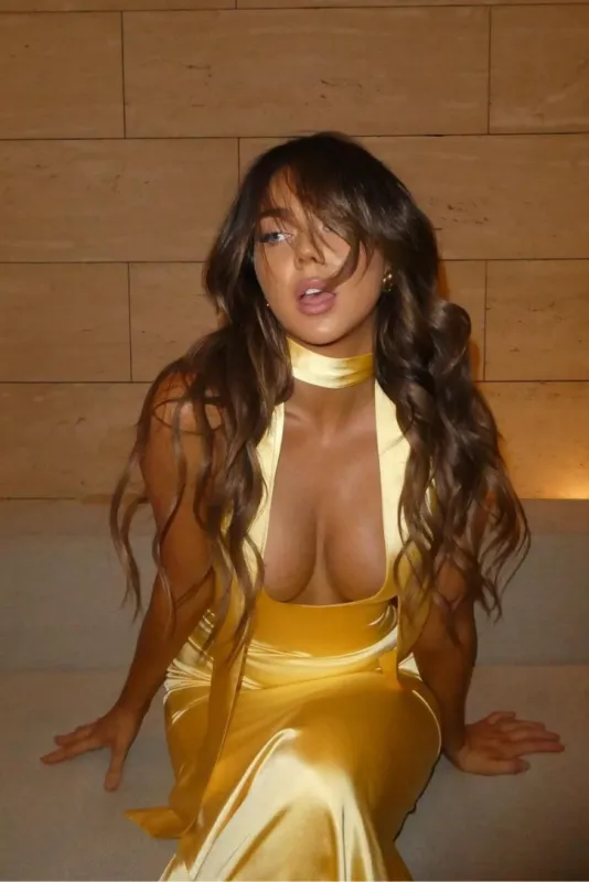 Karolina Satin Maxi- Gold sold by Angel Lane