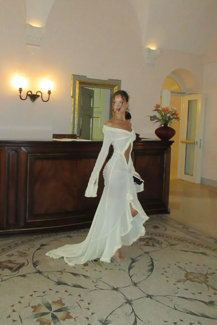 Zaira Sheer Maxi- Cream sold by Angel Lane product image thumbnail 5