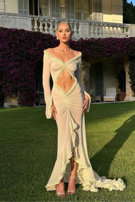 Zaira Sheer Maxi- Cream sold by Angel Lane