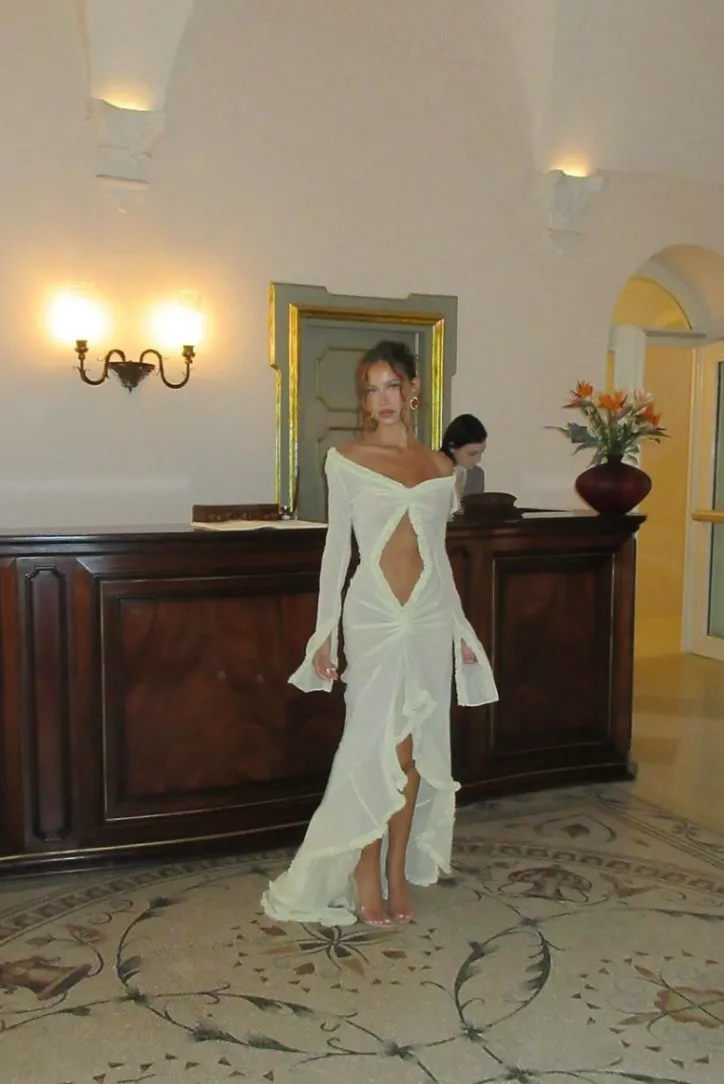 Zaira Sheer Maxi- Cream sold by Angel Lane product image thumbnail 4