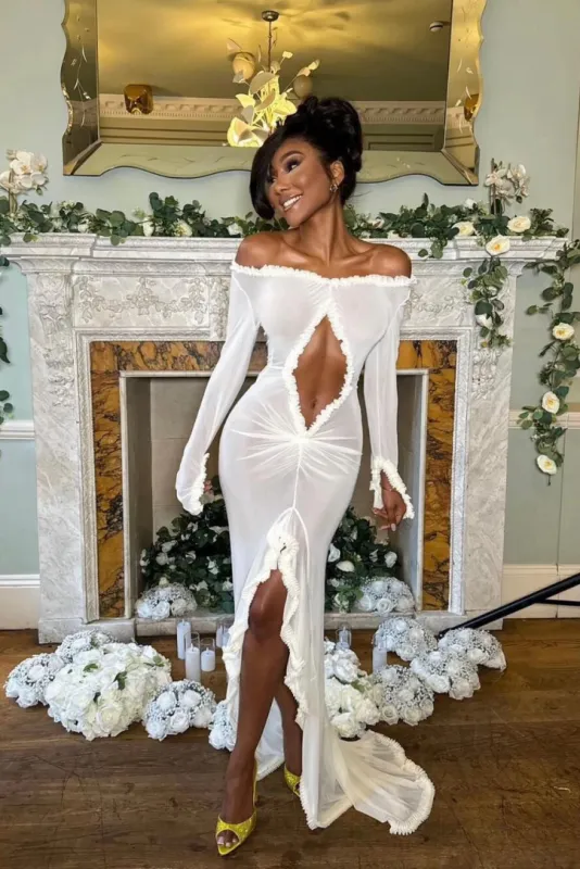 Zaira Sheer Maxi- White sold by Angel Lane