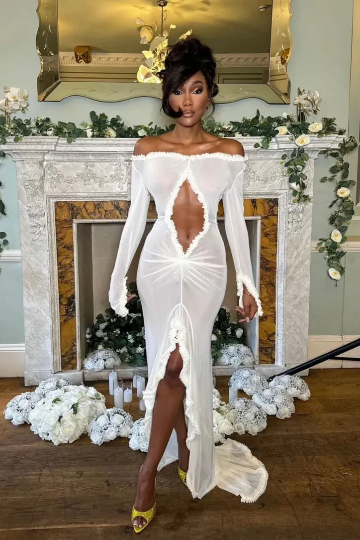 Zaira Sheer Maxi- White sold by Angel Lane product image thumbnail 3