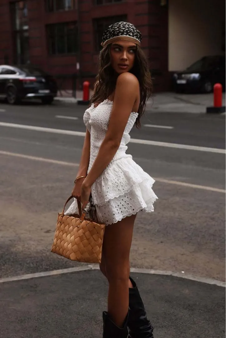 Monaco Mini Dress- White sold by Angel Lane product image thumbnail 5