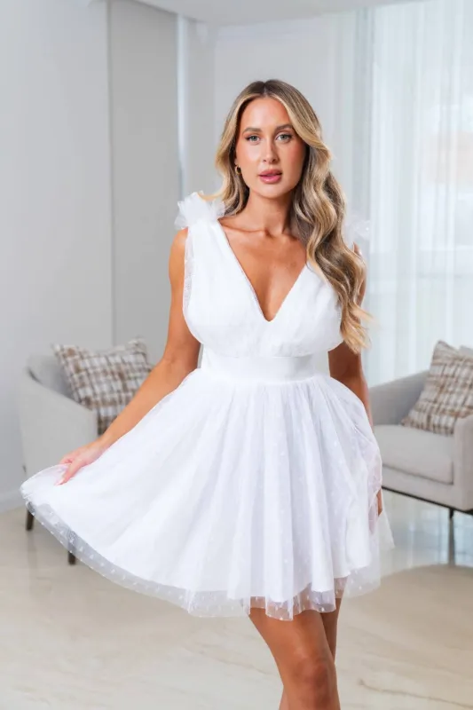 Zoey Mini Dress- White sold by Angel Lane