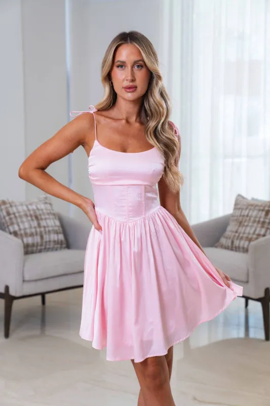 Elle Mini Dress- Pink sold by Angel Lane