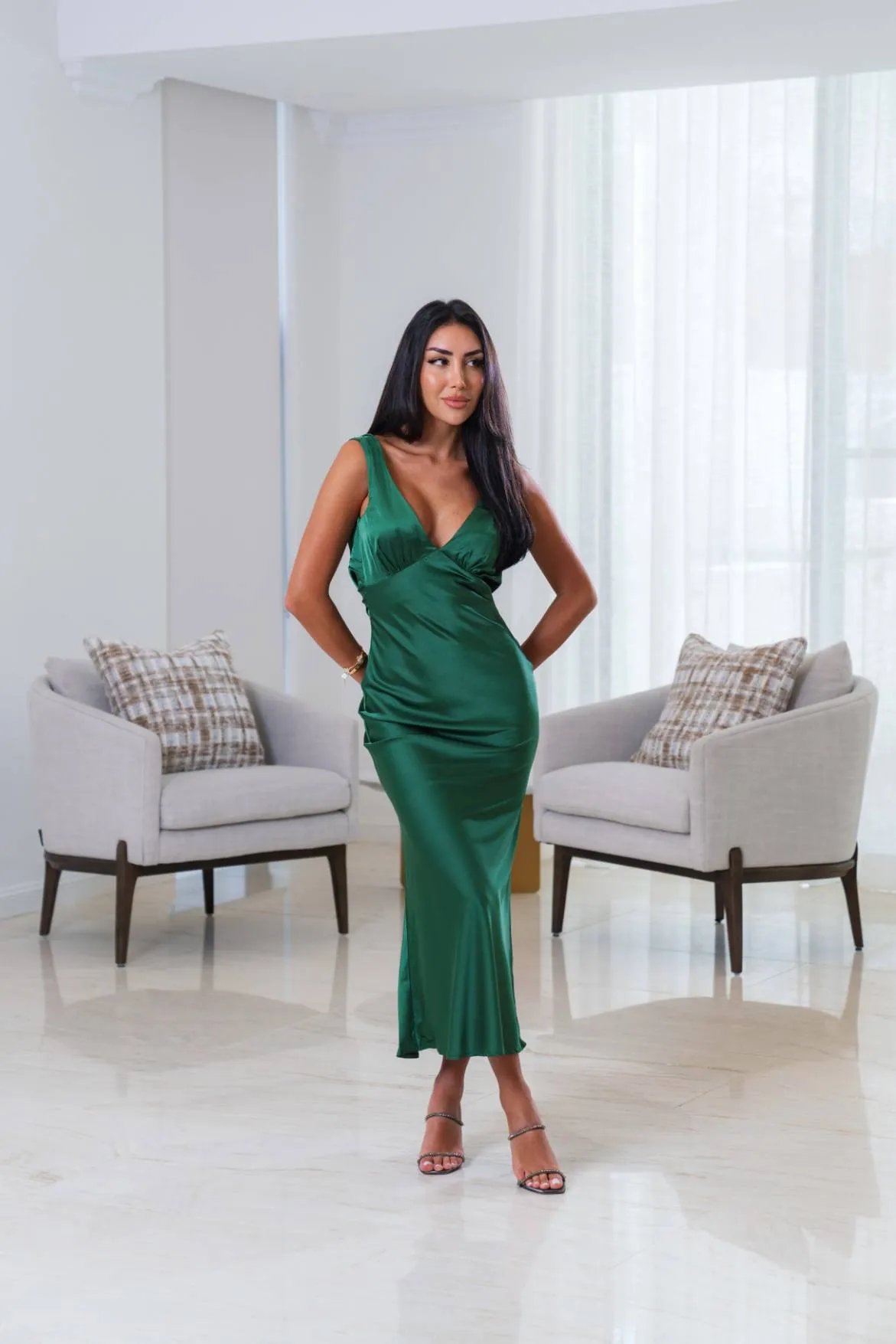 Harper Maxi Dress- Emerald sold by Angel Lane product image thumbnail 5