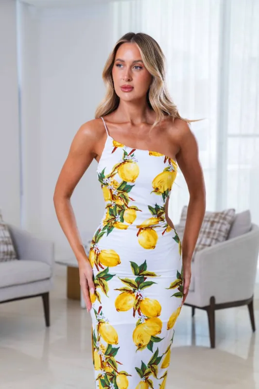 Bella Midi Dress- Lemon sold by Angel Lane
