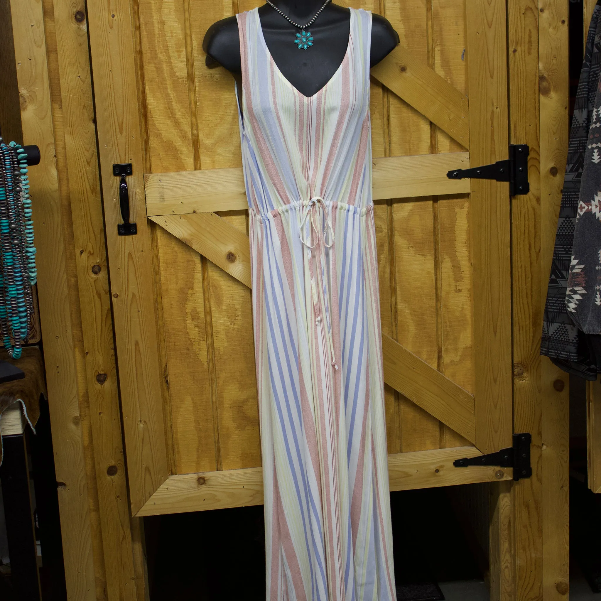 Pastel Multi Colored Striped Dress sold by Western Edge
