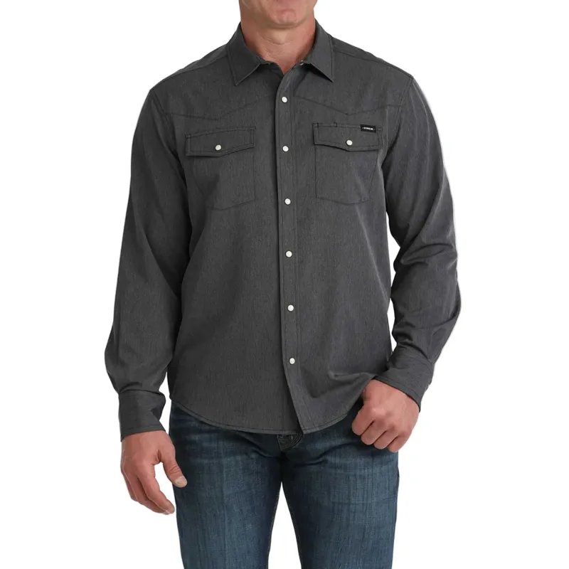 Cinch Black Stretch Ripstop Camp Shirt sold by Western Edge