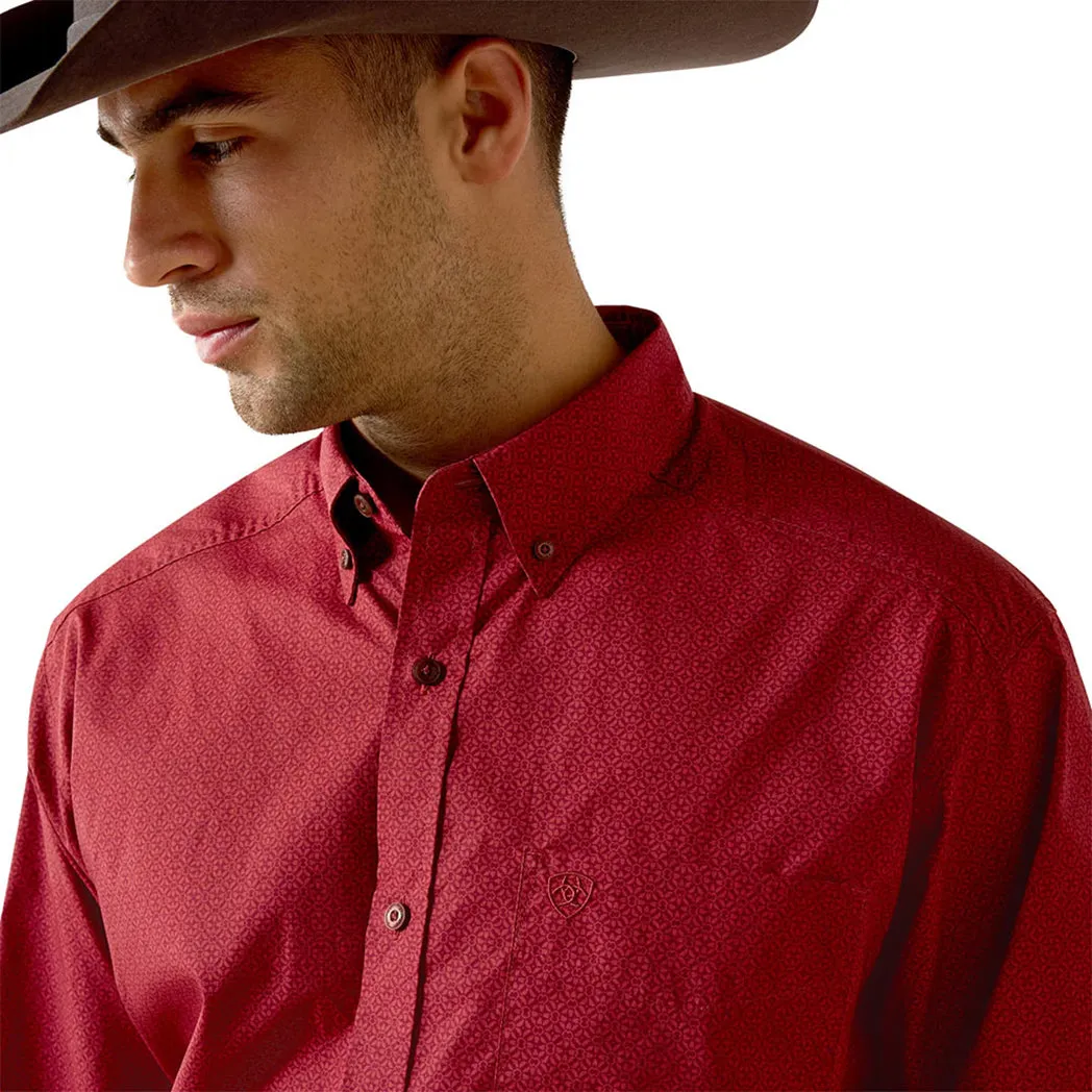 Men's Ariat Red Geometric Print Long Sleeve Shirt sold by Western Edge product image thumbnail 2