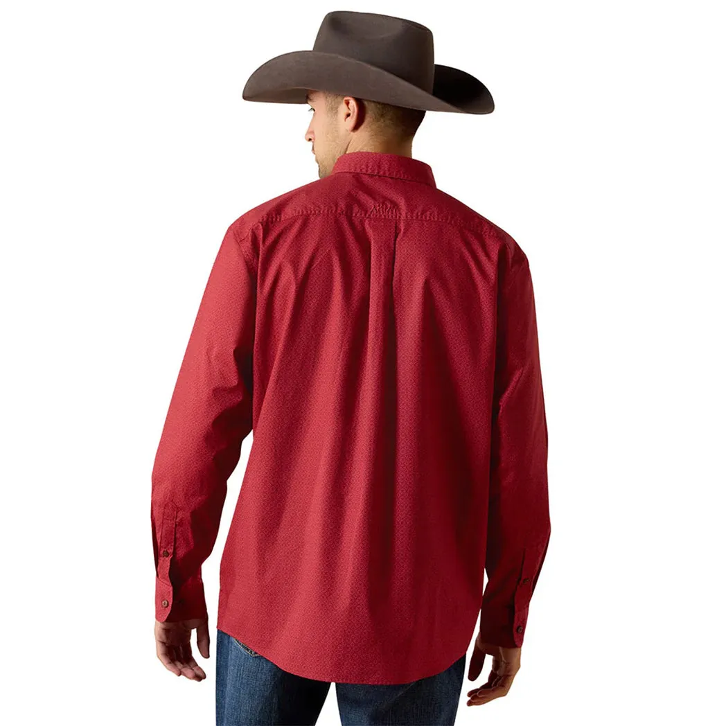 Men's Ariat Red Geometric Print Long Sleeve Shirt sold by Western Edge product image thumbnail 3