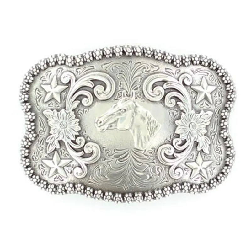 Nocona Horse Head Rectangle Buckle made by Nocona