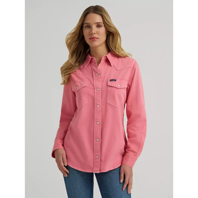 Wrangler Women's Colorwash Snap Shirt made by Western Edge
