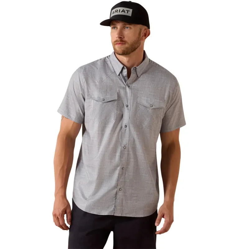 Ariat Grey VentTek Short Sleeve Shirt made by Western Edge